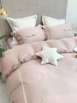 Princess Wind Butterfly knot Brief about 80 Heather Four Pieces Of Snowflake Embroidery Hot and Quilt Cover Naked Bed Bedding