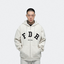 FDR National Tide Basic Zipper Couple Wear Men's Hat Fall Winter High Street American Clothes Cardigan Top Coat