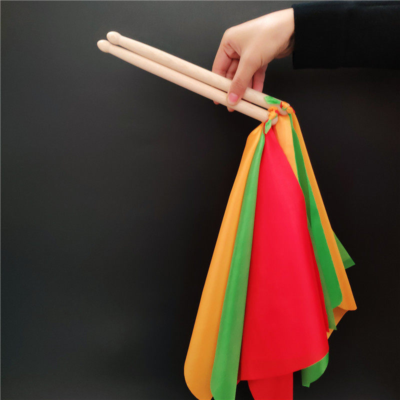 实木鼓棒儿童成人腰鼓鼓棒 幼儿园器械操 广场舞红绸带 鼓锤鼓槌