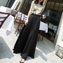 Large size fat sister mm drop feel wide leg pants womens 2021 summer New loose slim skirt pants 200 Jin