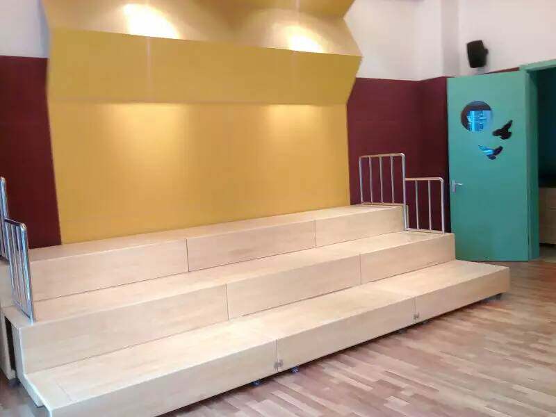 ***和声牌移动伸缩木质合唱台 大礼堂合唱团台阶 实木合唱台