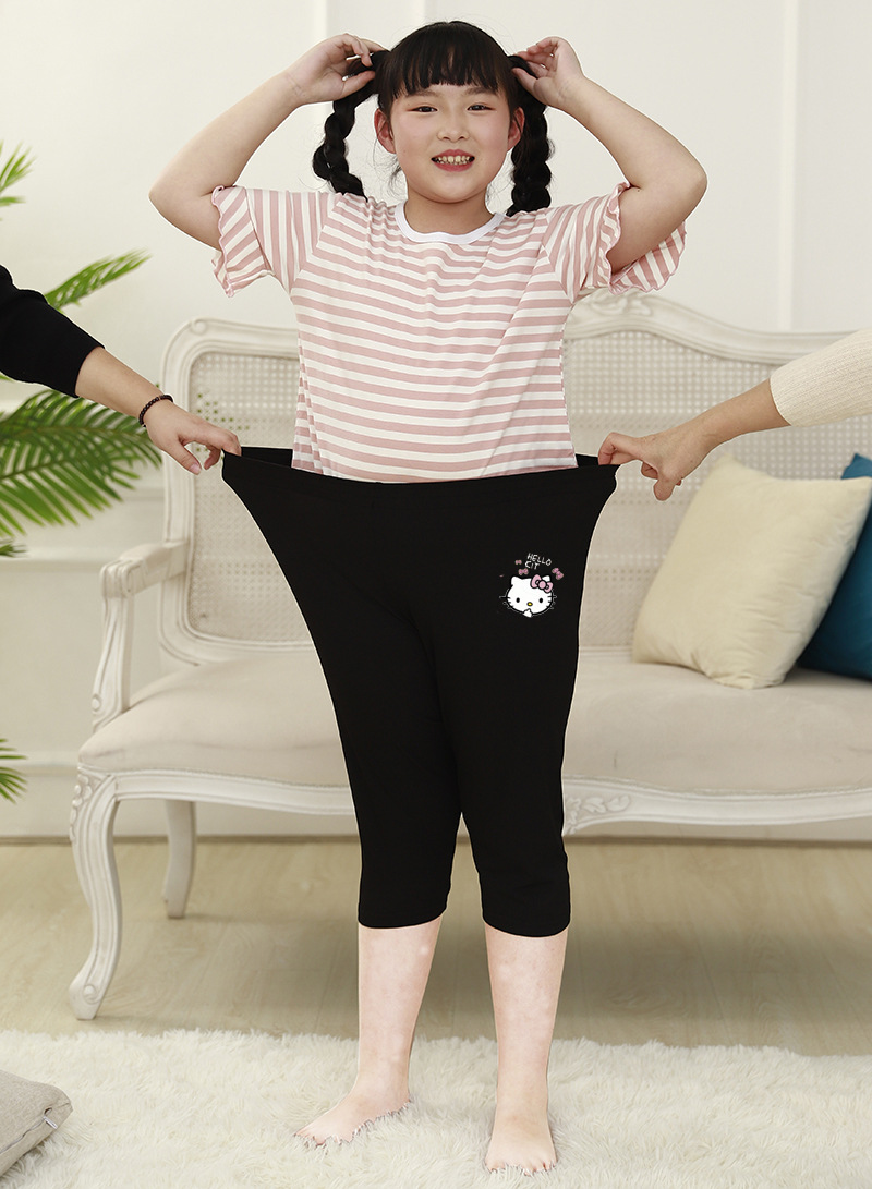 胖女童夏季打底裤胖宝宝七分裤子加肥加大胖女孩儿童休闲裤大粗腿