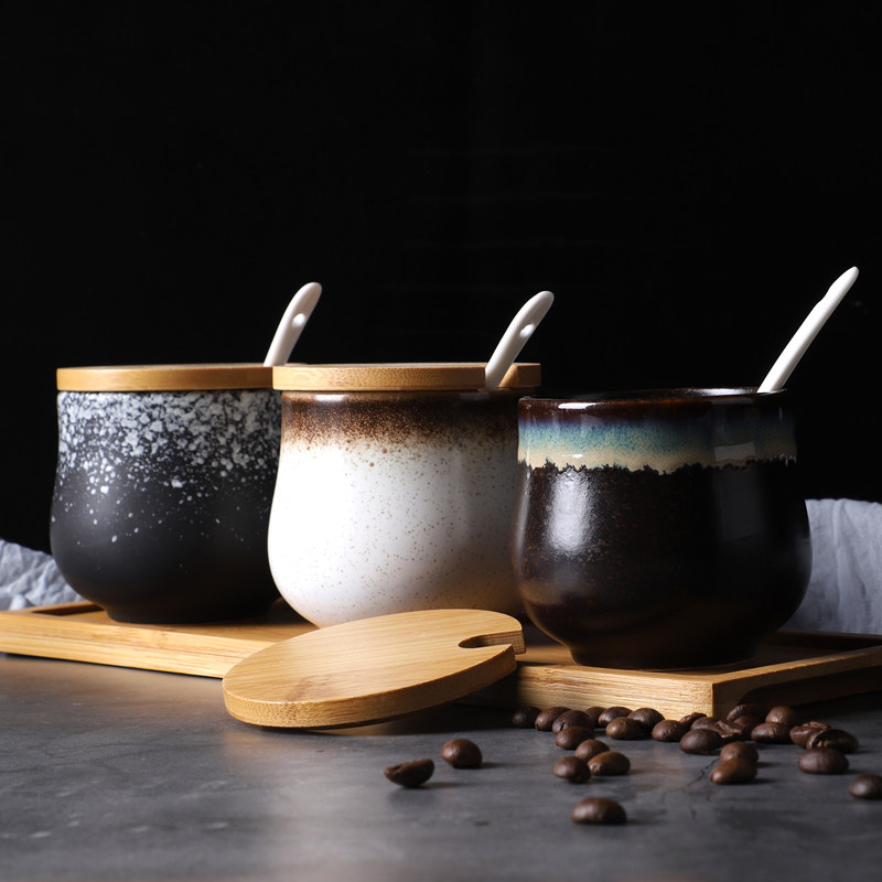 创意日式油盐罐调味罐佐料调料盒 陶瓷辣椒盅调味瓶单个家用厨房