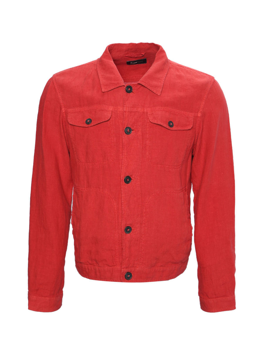 zegna sport/杰尼亚 翻领胸袋长袖简约男士春秋夹克外套 黑/白/红_3折