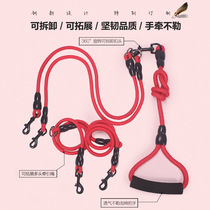 Dog one drag two traction rope pet Double head Bull Dog Chain Sub Large Small Medium Dog Detachable Two Dog Ropes