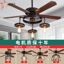 loft Internet cafe bar restaurant retro nostalgic fan lamp hanging fan light wood leaf clothing shop electric fan lamp chandelier
