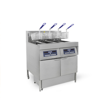 Hot selling commercial double-cylinder four-screen electric fryer vertical computer version with automatic oil filter frying pan burger shop equipment