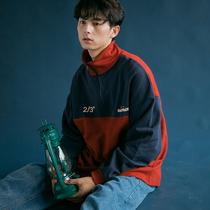 National tide street retro college wind lapel sweater Hong Kong taste tide men and women oversize loose stitching top autumn