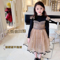 Fall new girls tennis dress dress 2021 Korean version Child long sleeve Pomong princess dress Dress Birthday Dress