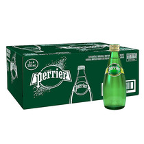French imported Paris water Perrier bubble mineral water original 330ML * 24 bottled box glass bottles