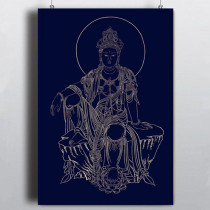 Guanyou Bodhisattva cloth hand-painted coloring diy painting color decompression meditation (Coloring World)