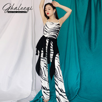 Ge Liqi belly dance 2021 new summer dancer all-in-one training jumpsuit zebra pattern practice suit for beginners