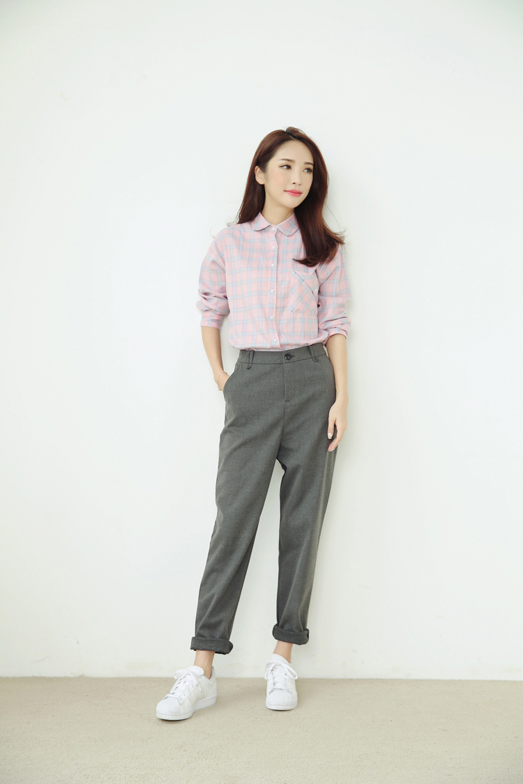 2016秋冬新款韩版高腰哈伦九分裤女显瘦小脚大码西装裤宽松休闲裤