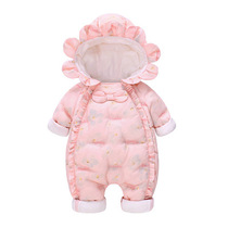 Baby one-piece clothes clip cotton Winter womens baby Fashion foreign air down clothes Newborn Cotton Padded Jacket Cotton Padded Jacket