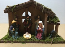 Handmade Wooden House Jesus Baby Christmas Horse Trough Group Christian Catholic Ornaments Main gifts