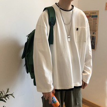 Fake two sweater mens round neck long sleeve T-shirt Korean trend leisure wild loose spring and autumn