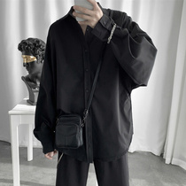 White cec Korean shirt men ins trend lazy wind loose student handsome long sleeve jacket very fairy shirt