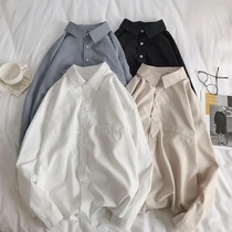 White shirt men long sleeve Joker autumn Korean version of the trend coat Net red handsome casual hipster shirt