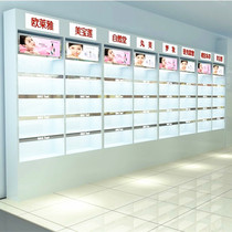 Wooden paint showroom display cabinets storefront supermarket shelves cosmetics boutique showcases