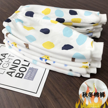 Baby pants autumn and winter female boys can open crotch leggings 0 newborn cotton 1-2 years old warm cotton pants 3