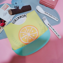 New Korean baby eating bib baby waterproof bib food bag feeding children silicone super soft mouth pocket