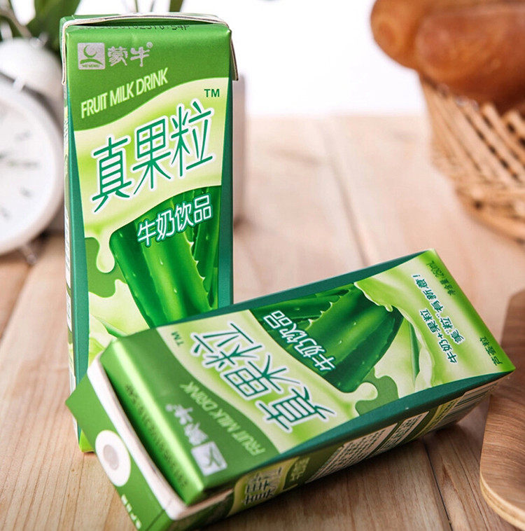 蒙牛真果粒牛奶饮品饮料芦荟粒250g12盒箱中粮营养自然品质