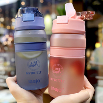 Water Cup frosted anti-drop simple student sports water Cup for men and women portable large capacity with scale fitness plastic cup