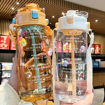 Large Capacity Water Cup Children High Face Value Schoolgirl Cups With Straw Tea Water Separation Sports Kettle Outdoor Portable