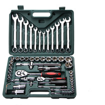 61 pieces of sleeve sleeve set large and small spiny thorny wheel wrench combination set dual-use wrench hard tool box