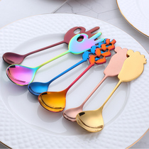 304 stainless steel coffee spoon creative cute mixing spoon seasoning dessert honey spoon personality eating small spoon