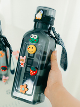 Japan ZD Summer Fall Resistant Large Capacity Water Glass Student Sport Portable Plastic Cup Brief Cute With Hand Cup