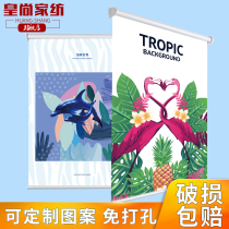 Free hole installation Lifting roller curtain curtain Full shading bathroom toilet curtain Bedroom kitchen bathroom roll-up