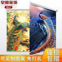 Free hole installation roller curtain curtain shading kitchen bedroom bathroom toilet Waterproof shading lifting roller curtain