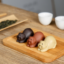 Purple sand mini pig tea pet ornaments boutique can raise creative ceramic tea play tea Pang Tea accessories Tea table decoration