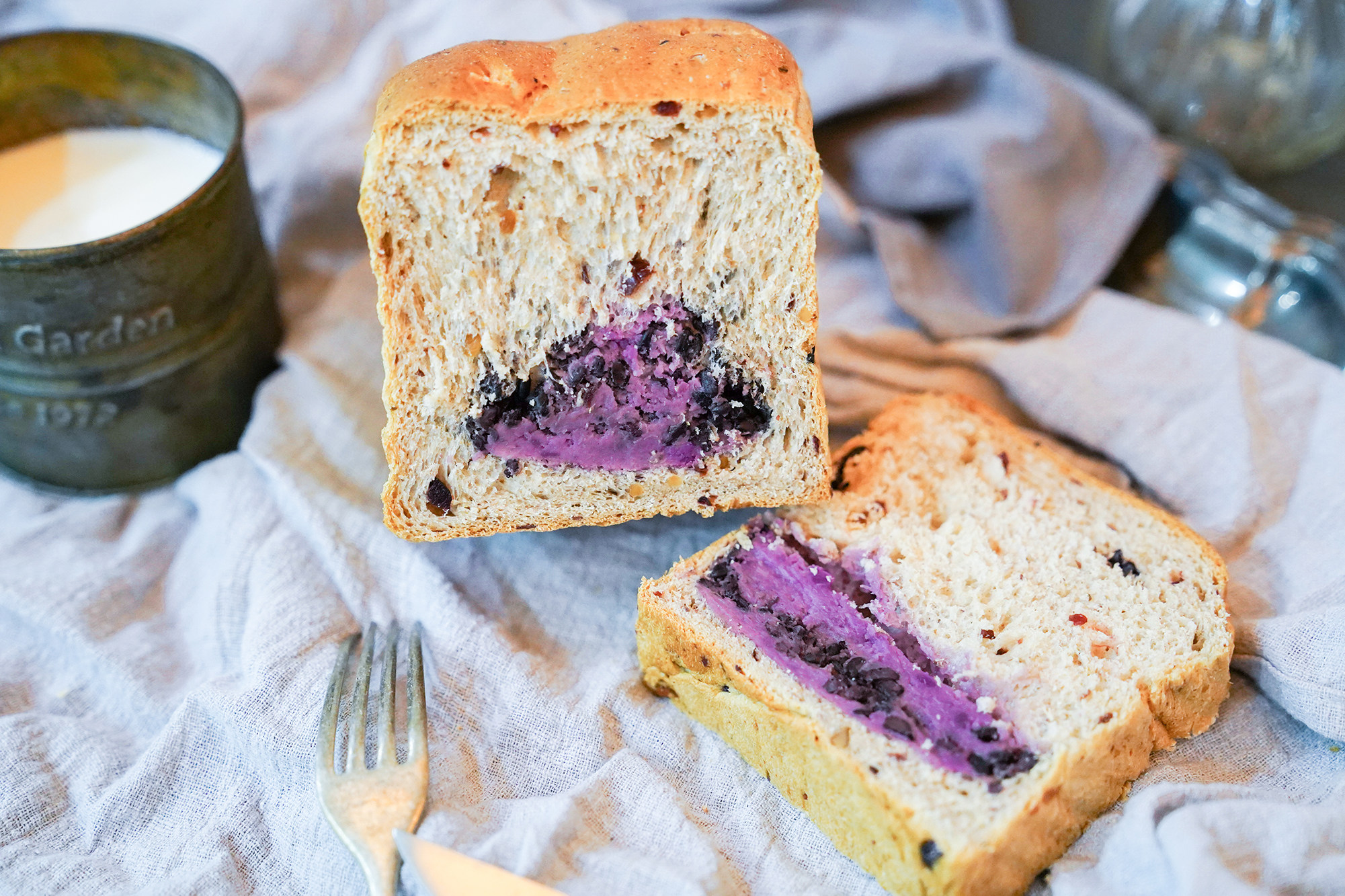 可岚面包cozylife 紫米紫芋全麦粗粮大吐司 全麦低卡