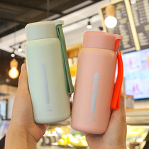 Creative Vacuum Stainless Steel Children Insulation Cup Students Little Fresher Female Trend Portable Anti-Leakage with lifting rope with hand cup