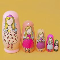 Imported Russian doll 5-layer angel basswood wooden crafts creative ornaments children's educational toys