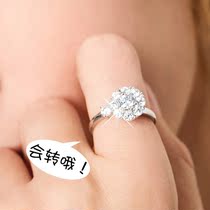 Yu Xiaoxiao the same model when running trembles explosive rotating ring net red 925 sterling silver opening ring can be rotated