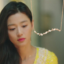 The legend of the blue sea Quan Zhixian same necklace female sterling silver light luxury niche design sense choker sweater chain