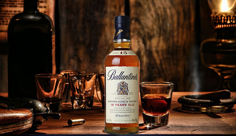 原装进口洋酒ballantines百龄坛15年苏格兰威士忌酒百龄坛威士忌