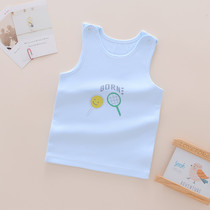 Newborn Baby Double Layer Pure Cotton Vest Mens Treasure Closeted Bottom Woman Bao Protect Belly Thickened 100% Cotton Shoulder Button Thickness