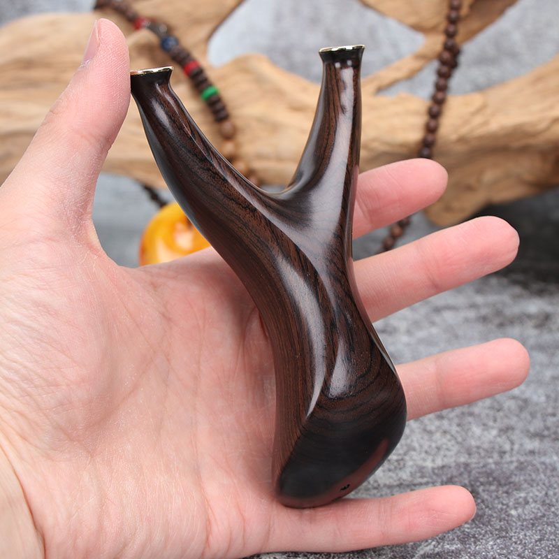 紫光檀实木弹弓木头原木木制反曲扁皮弓精准飞虎叉手工弹弓户外