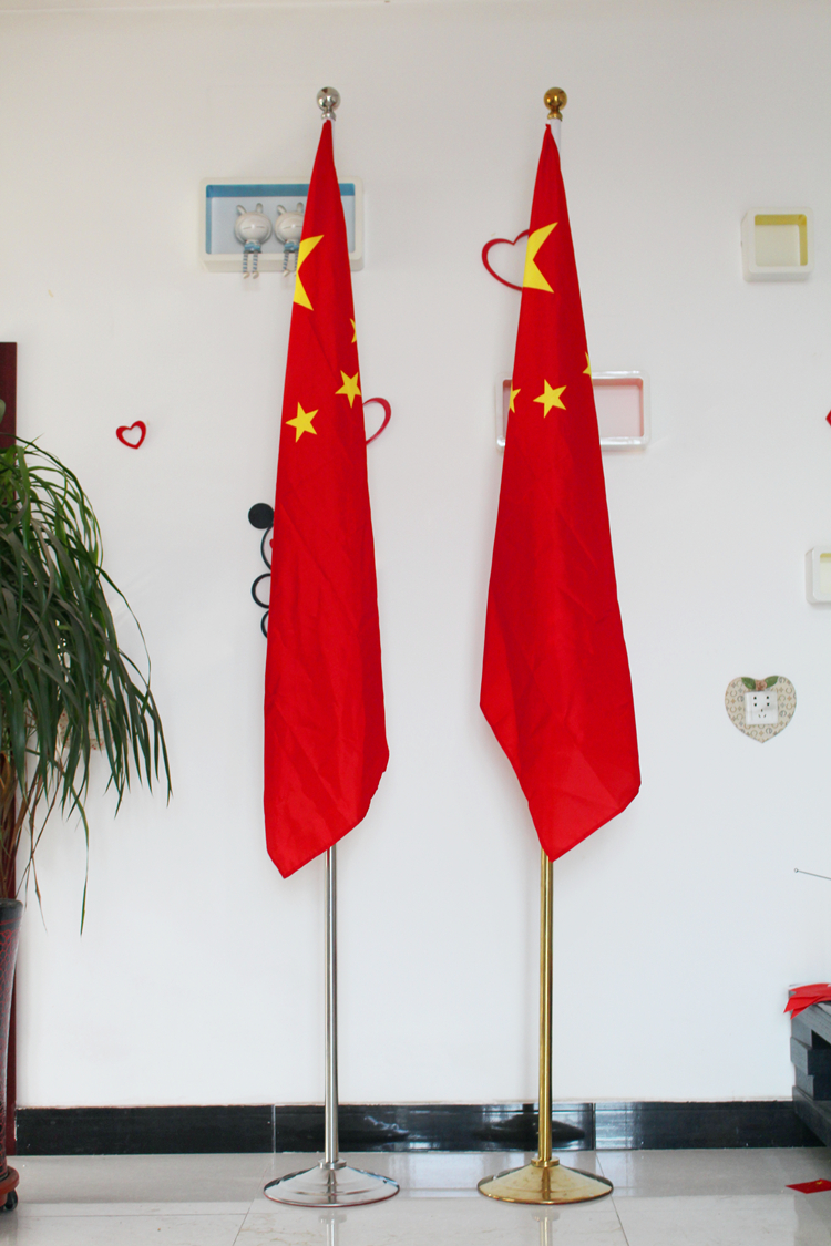 高档伸缩升降式办公会议室内旗杆落地不锈钢旗杆架落地国旗杆摆件