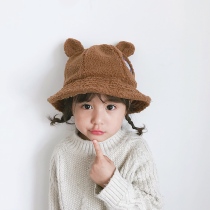 Autumn and winter baby hat cute children fishermans hat warm 1-5 years old male and female childrens basin hat thick super cute hat 3 years old