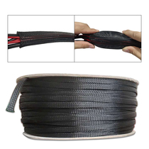 Flame retardant pure black nylon net cover shock net diy audio wire power cord signal line horn wire net cover