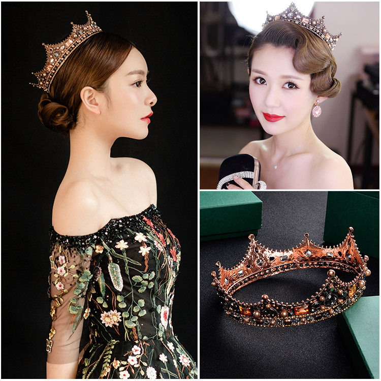 欧式复古巴洛克皇冠头饰女王王冠新娘结婚头饰婚纱礼服影楼配饰品