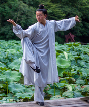 Wudang Dao robe three-piece linen Taiji suit martial arts suit long gown Taoist suit slant-placket Jus uniform for men and women