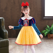 Girl Aisha Snow Princess dress Autumn New Aisha childrens dress foreign girl Halloween dress