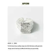 (APOM) provocation 925 sterling silver niche heavy industry Tin Tin texture open ring high texture Dark Wind men and women