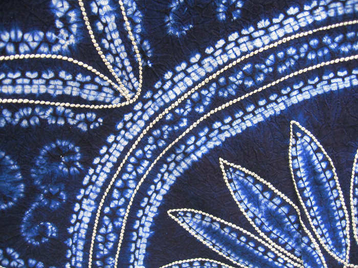 12米云南大理周城白族特色纯手工扎染方桌布茶餐桌布百叶如意